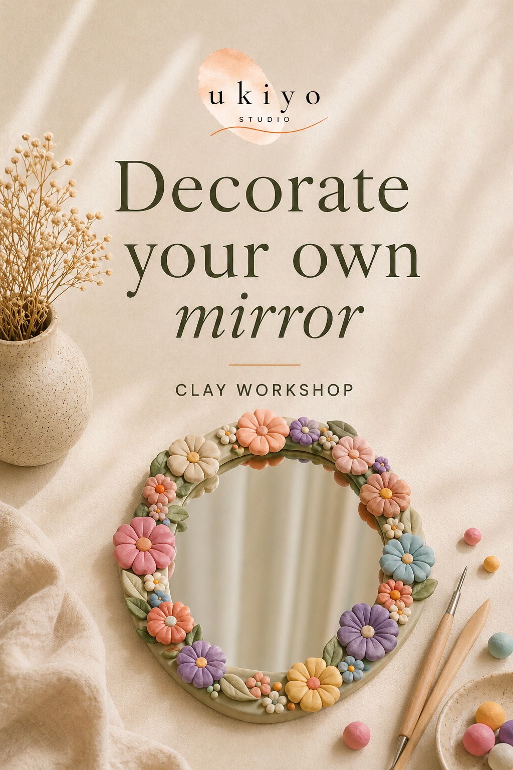 Finished decorated mirror